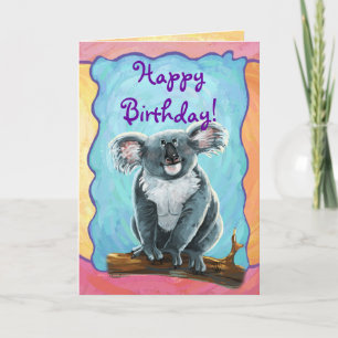 Cute Koala Bear Party Centre Kort
