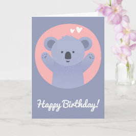 Cute Koala Bear - Personlig Barns födelsedag Card Kort