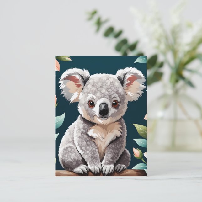 Cute Koala Bear Poster Vykort (Stående Fram)