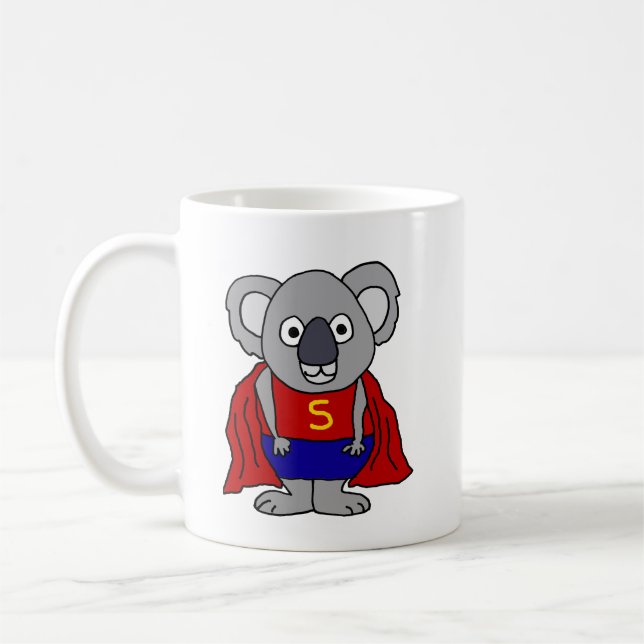 Cute Koala Bear Superhjälte Kaffemugg (Vänster)