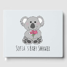 Cute Koala Bear Tecknad och Namn Baby Shower