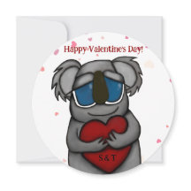 Cute Koala Bear Valentine Day Card