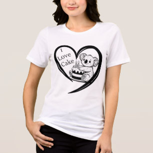 Cute Koala Birthday Cake Kärlek T Shirt