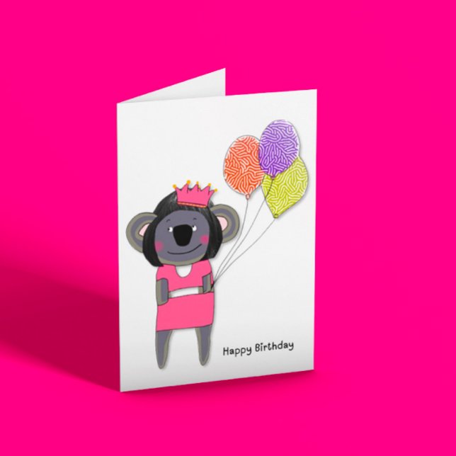 Cute Koala Birthday Kort (Skapare uppladdad)