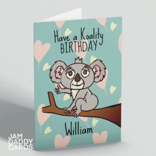 Cute Koala Birthday Kort