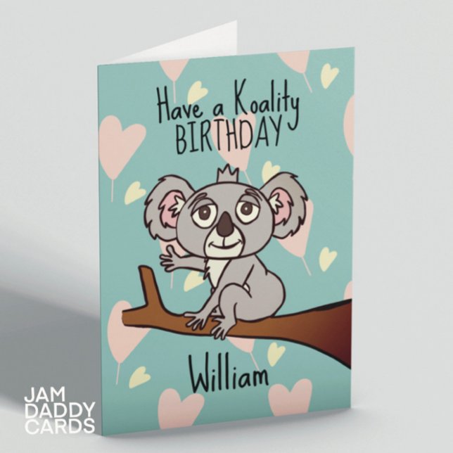 Cute Koala Birthday Kort (Skapare uppladdad)
