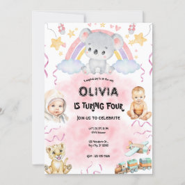 Cute koala Birthday pink Inbjudningar