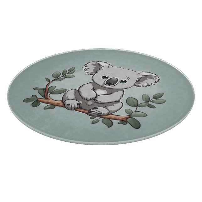 Cute koala björn på tealj (Hörn)