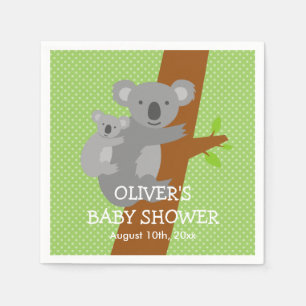 Cute koala björn polka dots babyduschnapor pappersservett