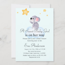 Cute Koala Boho Reach for Stars Baby Shower Inbjudningar