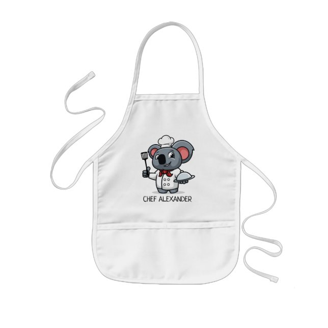 Cute Koala Chef Personalize Kids' Apron Barnförkläde (Framsidan)