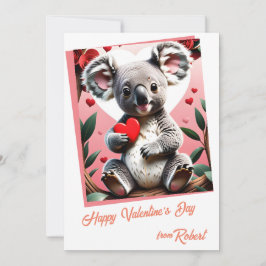 Cute koala children valentine's day julkort