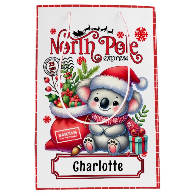 Cute Koala Chirstmas Personlig Namn (Framsidan)