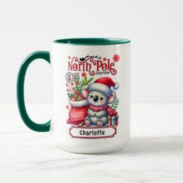 Cute Koala Chirstmas Personlig Namn Mugg