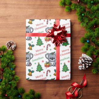 Cute Koala Christmas Tree Holidays Presentpapper