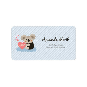 Cute Koala Cuddles ID386 Adressetikett