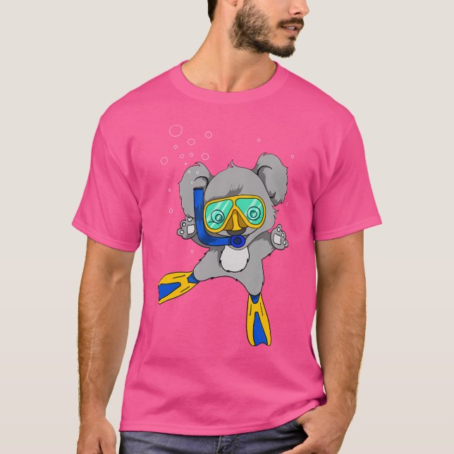 Cute Koala Diving Australia Diver T Shirt (Framsida)