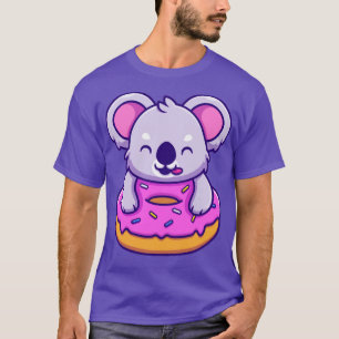 Cute Koala Eating Donut T Shirt