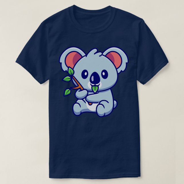 Cute Koala Eating Löv T Shirt (Design framsida)