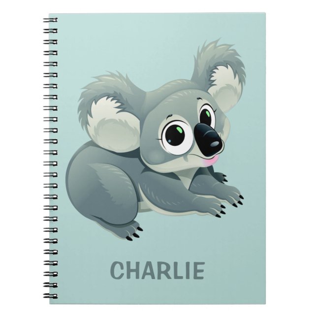 Cute Koala, egen namnanteckningsbok Anteckningsbok Med Spiral (Framsidan)