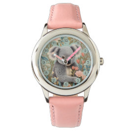 Cute Koala Elegant Pastel Floral Armbandsur