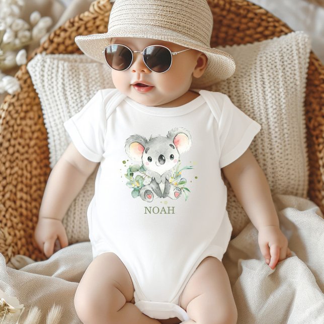 Cute Koala Eucalyptus Greenery 1st Birthday Outfit T Shirt (Skapare uppladdad)
