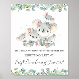 Cute Koala-familjen med fem födelseattentat Poster