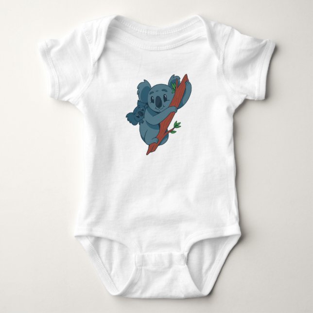 Cute Koala Family Illustration - Nature-Loving Kid T Shirt (Framsida)