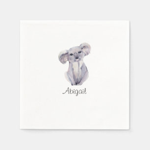 Cute Koala Foliage Cocktail Pappersservett