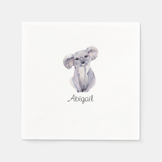 Cute Koala Foliage Cocktail Pappersservett (Framsidan)