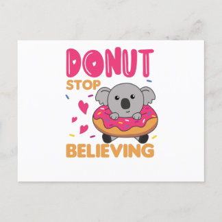 Cute Koala Funny Animals in Donut Rosa Vykort