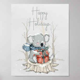 Cute Koala Glad helg Poster Pappert