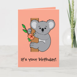 Cute Koala Grattis på födelsedagen Kort
