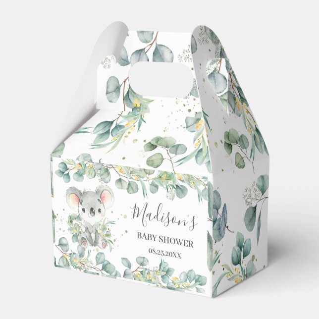 Cute Koala Greenery Baby Shower Tack Presentaskar (Framsidan Sidan)
