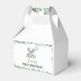 Cute Koala Greenery Boy Birthday Favor Boxes Presentaskar