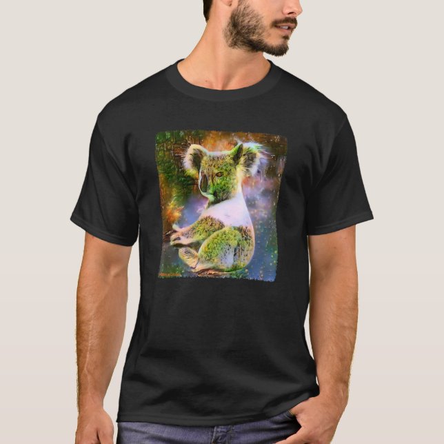 Cute Koala Grönt Träd Forest Nature Mönster Koa T Shirt (Framsida)