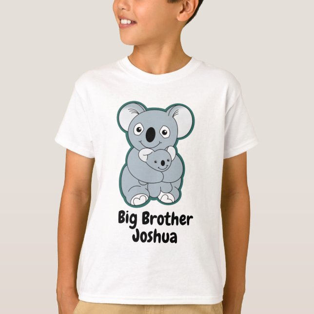 Cute koala hug big broder big syster t shirt (Framsida)
