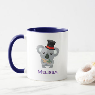 Cute Koala i Anpassningsbarna Black Top hat Mugg
