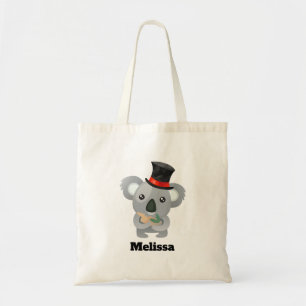 Cute Koala i Anpassningsbarna Black Top hat Tygkasse
