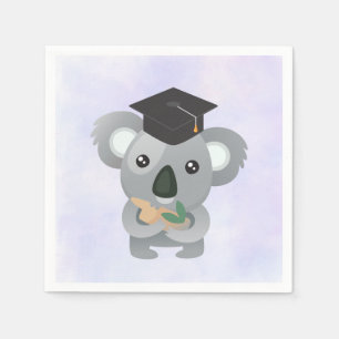 Cute Koala i en svart Studentmössa Pappersservett
