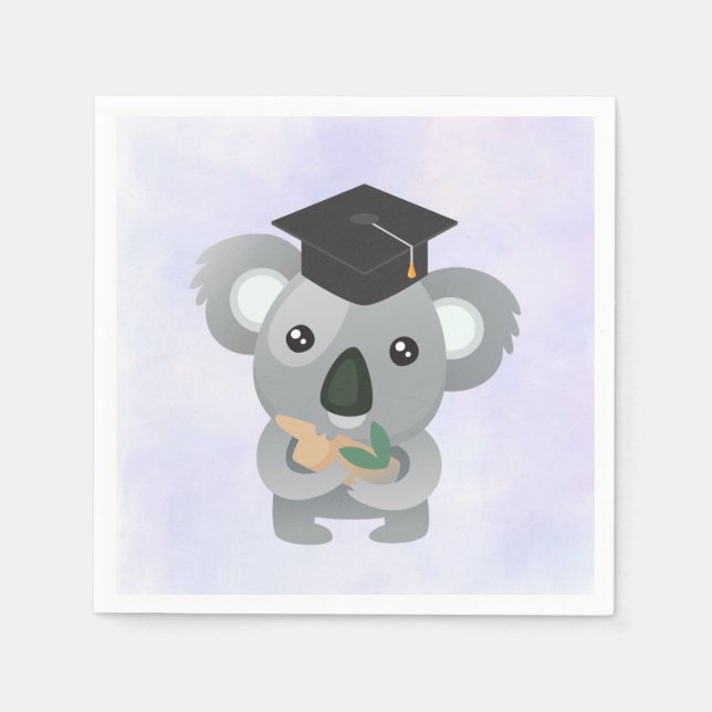 Cute Koala i en svart Studentmössa Pappersservett (Framsidan)