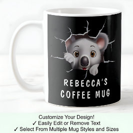 Cute Koala i Mugg! Novelty för Koala Älskare Black Kaffemugg