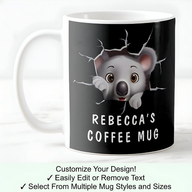 Cute Koala i Mugg! Novelty för Koala Älskare Black Kaffemugg (Skapare uppladdad)
