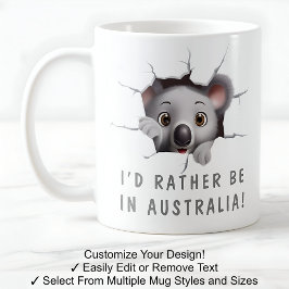 Cute Koala i Mugg! Novelty för Koala Älskare Black Kaffemugg