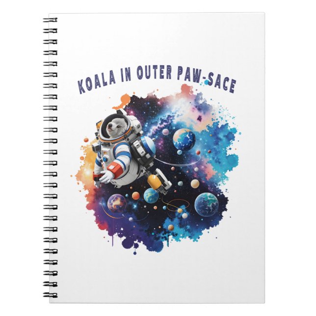 Cute Koala i Outer Tass-sace, Koala Astronaut Anteckningsbok (Framsidan)