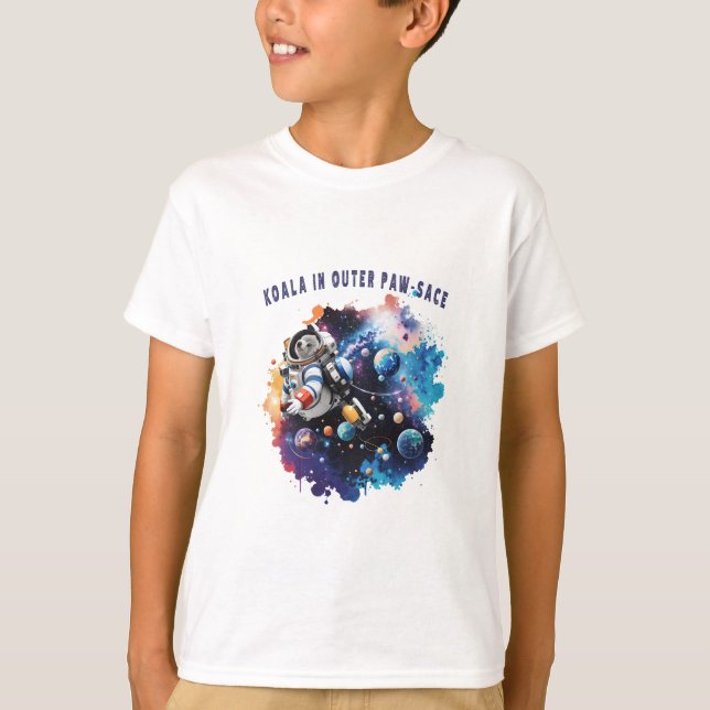 Cute Koala i Outer Tass-sace, Koala Astronaut T Shirt (Framsida)