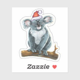 Cute Koala i Santa Hat Klistermärken
