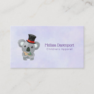 Cute Koala i Svarta Top hat Visitkort