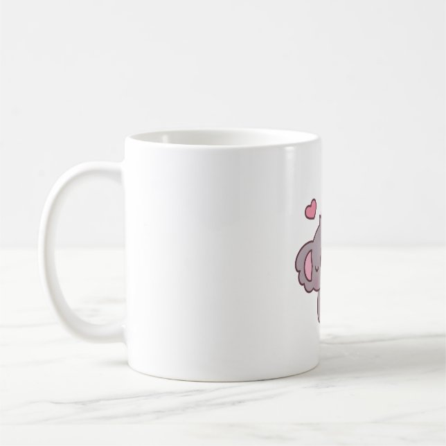Cute Koala Kärlek Strawberry Bubble Tea Kaffemugg (Vänster)