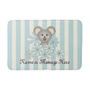 Cute Koala Kids Animal Tecknad Pastel Blue Rand Badrumsmatta